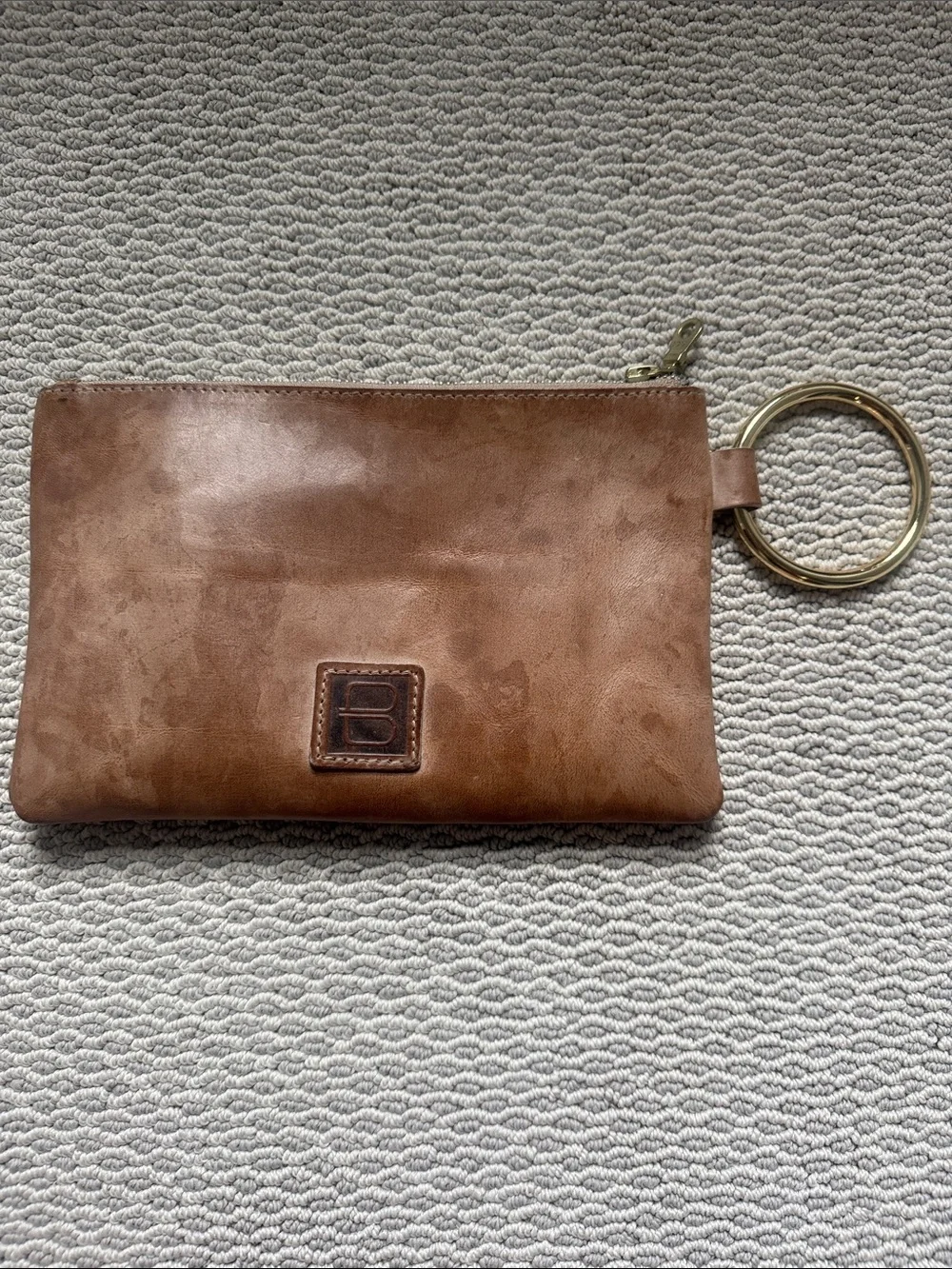 Gray Croc-Embossed Wristlet
